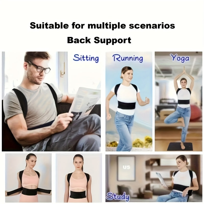 1 Adjustable Back Support for Men & Women | Upper and Lower Back Stabilization with Waist Stability, Breathable Mesh Design | Casual Posture Corrector