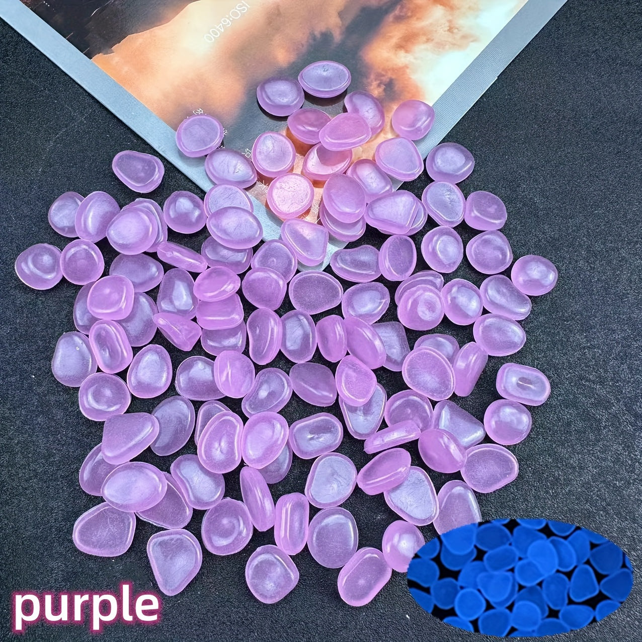 100pcs/500pcs Outdoor Luminous Miniature Pebbles, Garden Potted Mini Garden Accessories, Garden Decoration, Garden Supplies, Wedding Party Decoration, Festival Supplies, Garden Aquarium Dark Glow-in-the Dark Luminous Stone! (
