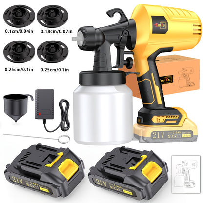 2025 New Model Wireless Paint Sprayer with Cordless High-Pressure Spray Gun - Heavy-Duty Battery-Powered Paint Gun with Ergonomic Grip, Easy-Clean Design & Large Paint Tank for Indoor/Outdoor Walls, Wood, Furniture, DIY Proje