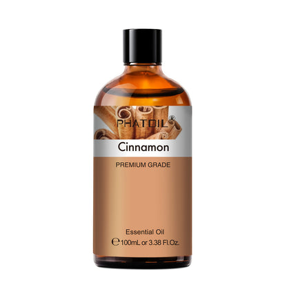 PHATOIL Cinnamon Premium Essential Oils 100Ml/3.38Fl.Oz. Long-Lasting Scent, Great for Aroma Diffusers, Air Purifier, Oil Burners