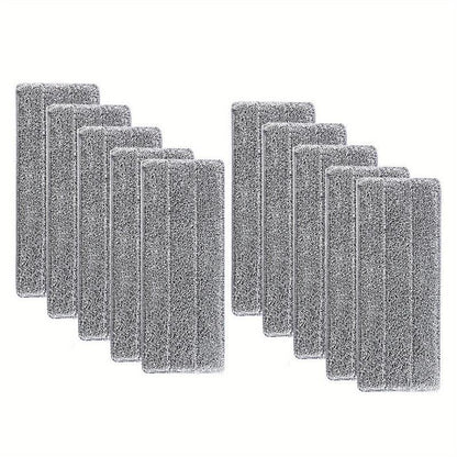 12pcs Heavy-Duty Mop Pads - Fast-Absorbing, Reusable Cleaning Pads for Hardwood, Tile, Linoleum Floors - Compatible with Flat Mops - Cost-Effective Cleaning Supplies (12pcs), Floor Maintenance, Highquality Microfiber, Busy Ho