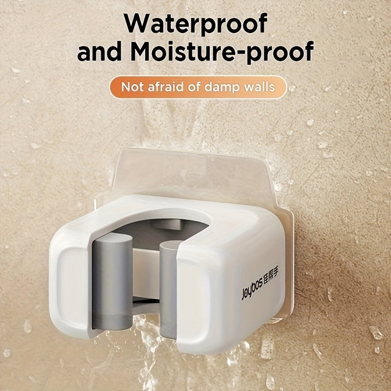 2pcs Wall Mounted Mop and Broom Holder, No-Drill, Wall-Mounted Storage Rack, Bathroom Storage Rack for Kitchen and Bathroom, Multifunctional Tools Storage Clip for Bathroom Kitchen Garden, Cleaning Accessories, Household Gadg