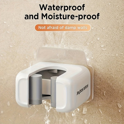 2pcs Wall Mounted Mop and Broom Holder, No-Drill, Wall-Mounted Storage Rack, Bathroom Storage Rack for Kitchen and Bathroom, Multifunctional Tools Storage Clip for Bathroom Kitchen Garden, Cleaning Accessories, Household Gadg