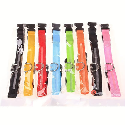 Pet Dogs Adjustable Luminous Collar For Night Safety - Striped Glow-in-the-Dark Collar For Night Walking