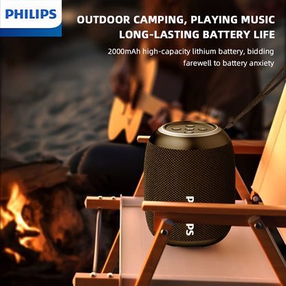 Philips TWS Stereo Wireless Speaker System - Portable Smart Speaker with App Control, -C/Power Bank Compatible, Low- Indicator, Compatible with Smartphones/PC/Tablet/DVD/Smart Speakers, - Sound for Home & Outdoor (No