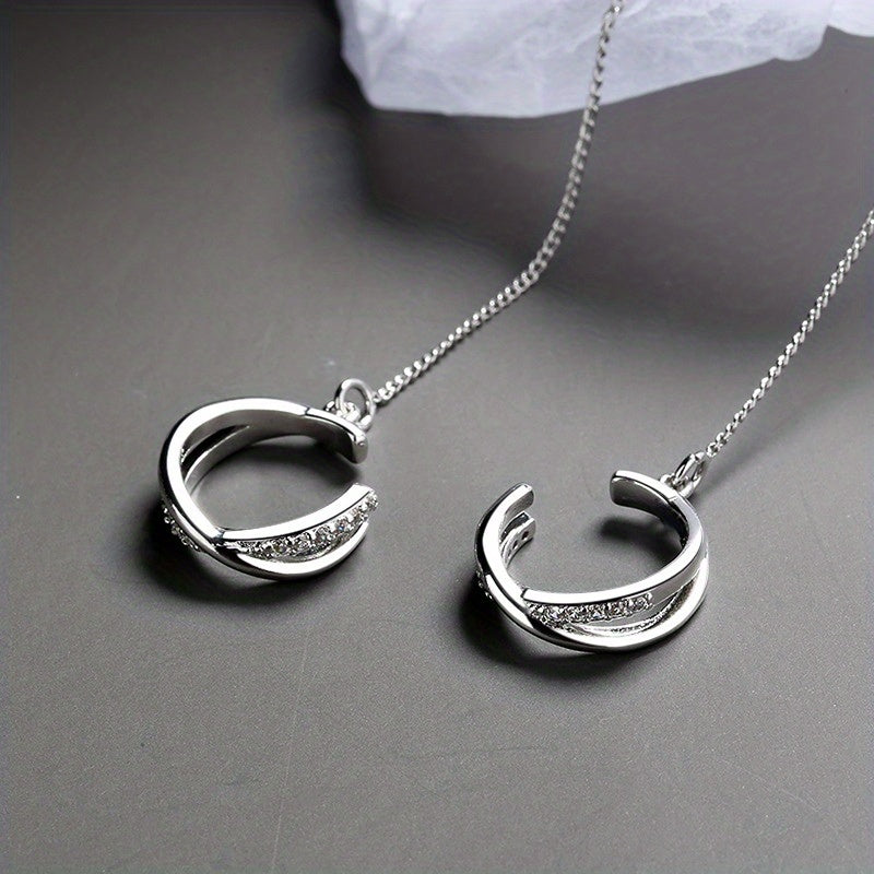 Brincos de pressão com zircónias brilhantes, estilo sexy, em cobre, joia requintada para presente feminino, perfeitos para uso diário e casual.