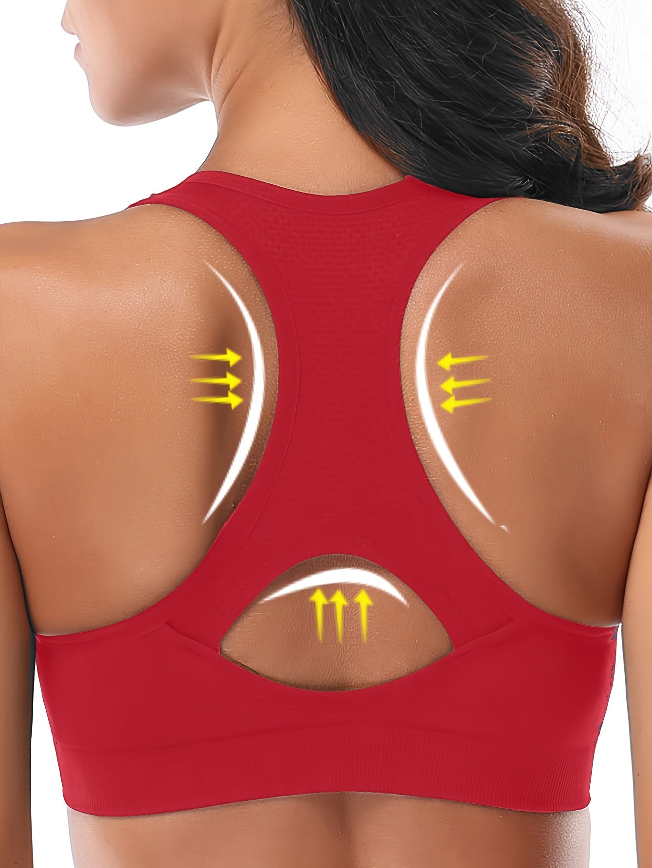 Women's High-Support Sports Bra with Removable Pads - Quick-Dry, Shockproof, Double-Layer Racerback Vest for Running & Fitness, Breathable Nylon-Elastane Blend, Non-See-Through, All-Season Activewear