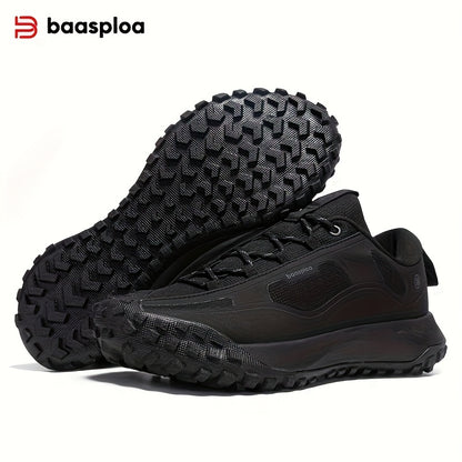 Sapatilhas de caminhada e trail para homem BAASPLOA para todas as estações - Sapatilhas casuais com atacadores, topo em tecido resistente, interior respirável, sola antiderrapante em MD, de cano baixo, ideal para as atividades de lazer diárias.