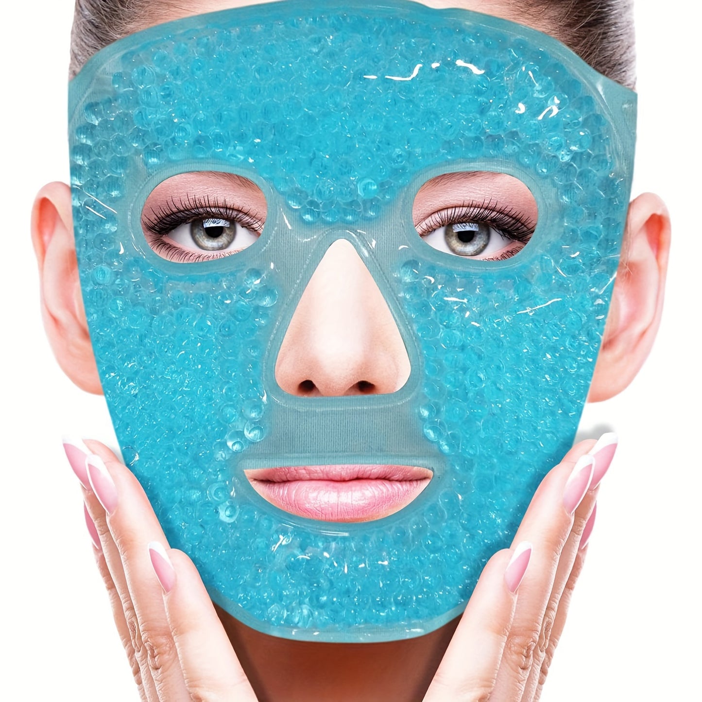 Cooling Face Mask, Cold Face Eye Mask, Gel Beads Hot Heat Cold Compress Pack, Face SPA For Woman Sleeping, Pressure, Headaches, Skin Care