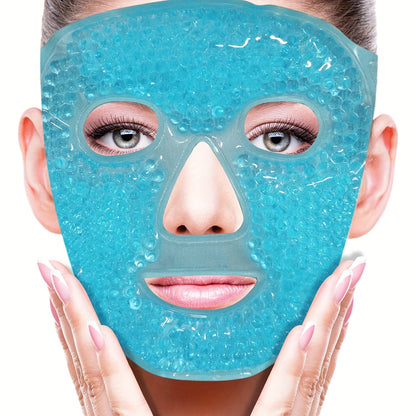 Cooling Face Mask, Cold Face Eye Mask, Gel Beads Hot Heat Cold Compress Pack, Face SPA For Woman Sleeping, Pressure, Headaches, Skin Care
