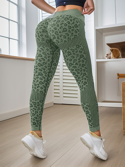 1pc Women'S Plus Size High Waist Yoga Leggings, Stretchy Athletic Pants for Fitness and Training, Breathable Sweat-Wicking Gym Wear