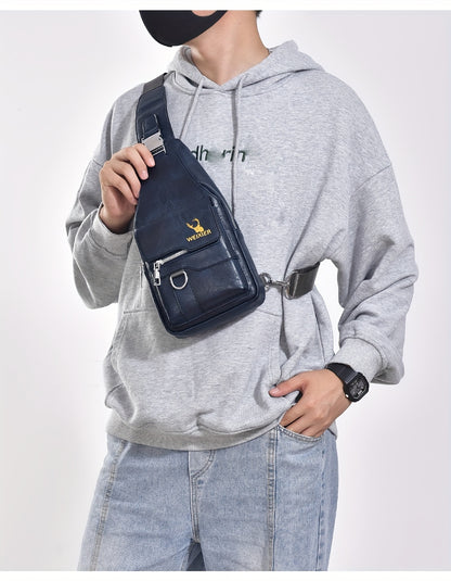 New and Wear-Resistant Men's Crossbody Bag, Handbag, Shoulder Bag, Chest Bag, Made of Wear-Resistant Fabric, with Large Capacity, Convenient to Carry, Suitable for Daily Work, Leisure, and Travel, Available in Multiple Colors
