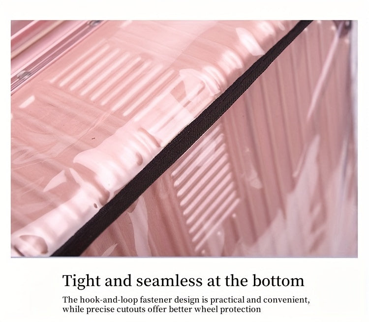 3pcs Luggage Protective Covers, Check-in Shockproof Thick PVC Transparent Dustproof Covers for 50.8cm+60.96cm+71.12cm Suitcases, Waterproof & Durable