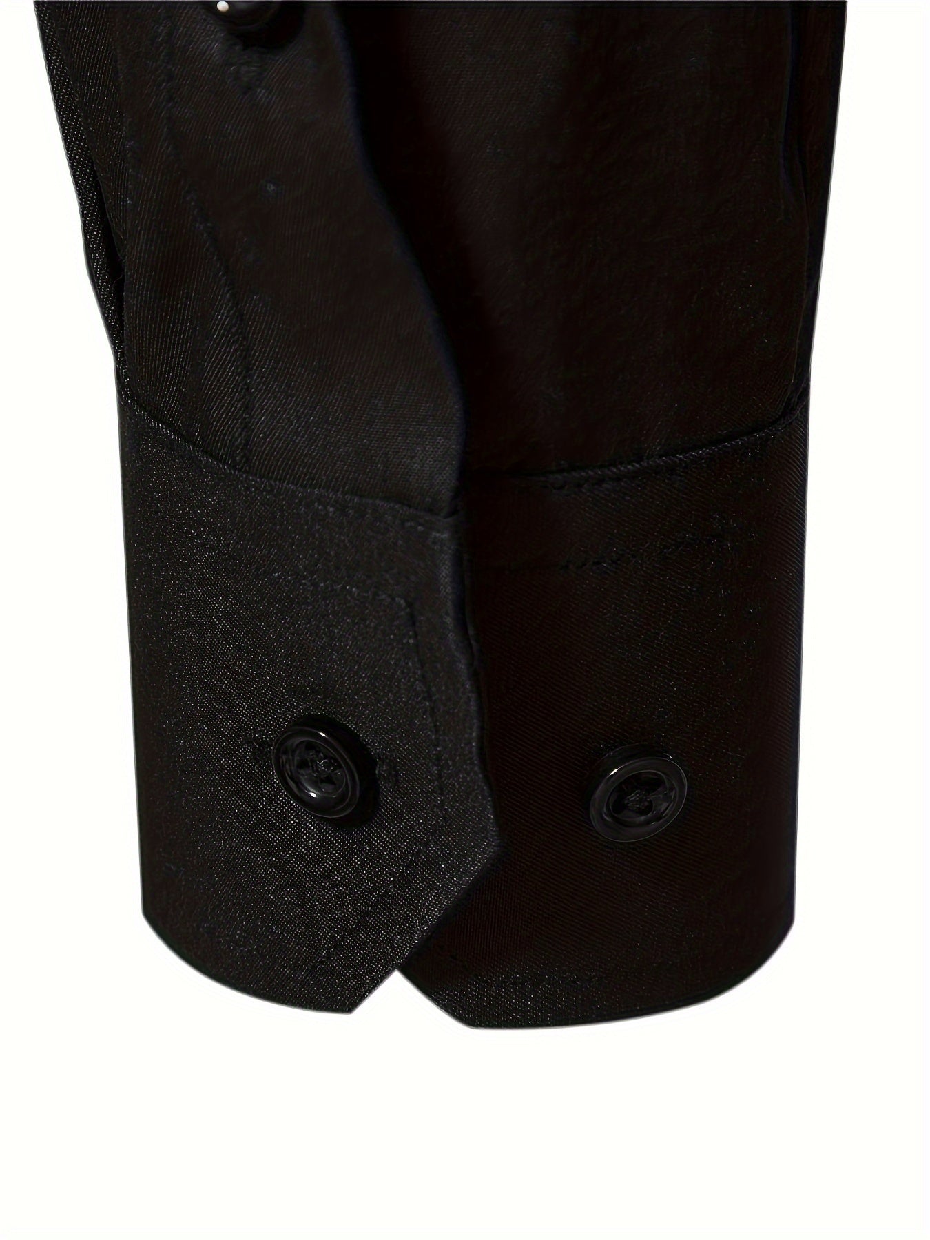 Men'S Slim Fit Long Sleeve Shirt - 55% Cotton, 40% Polyester, 5% Spandex, Solid Color, All-Season, Woven Fabric, Button-Up, Lapel Collar, Casual Weekend Wear, 125g/m²