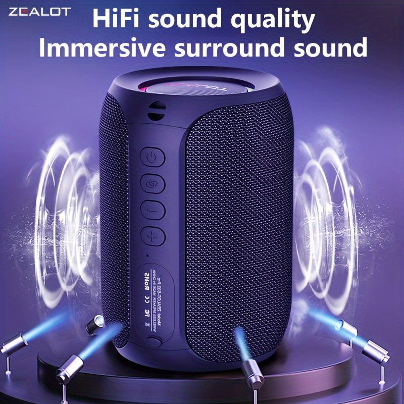 2024 New Style Zealot S32 Pro Wireless Speakers, Featuring Dual Pairing, a 3600Mah Battery, And 12 Hours of Loud Stereo Playtime with Booming Bass, Includes a Type-C Charging Cable for Connection with Mobile Phones, Tablets,