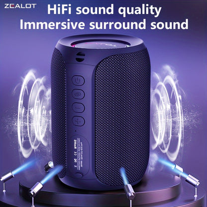 2024 New Style Zealot S32 Pro Wireless Speakers, Featuring Dual Pairing, a 3600Mah Battery, And 12 Hours of Loud Stereo Playtime with Booming Bass, Includes a Type-C Charging Cable for Connection with Mobile Phones, Tablets,