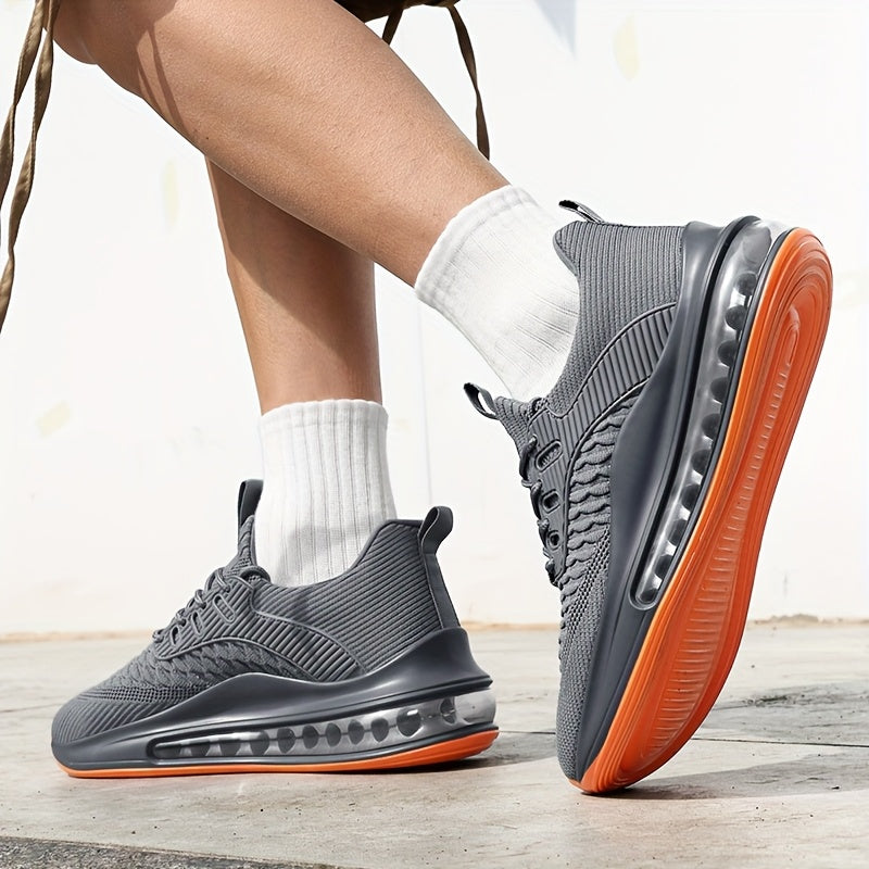 Men's & Teen ' Heavy-Duty Running Sneakers - Wide Width Available, All-Season Low-Top Lace-Up Sneakers with Cushioned PU Sole, Round Toe & All-Terrain Traction for Gym,, Casual Wear - Breathable Fabric Upper (Dad Sneakers)