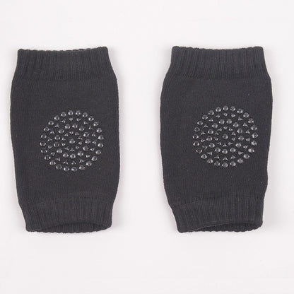 A Pair Four Seasons Fur Ring Baby Leg Protector, Elbow Toddler Crawling Baby Smiley Face Knee Brace Non-slip Socks, Adjustable Elastic Neutral, For Crawling 0-36 Months Of The Baby Girls Boys