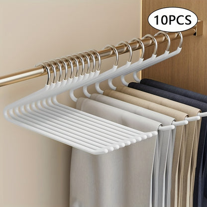 10pcs Space-saving Goose Z-shaped Pants Hanger Durable Metal Material Multi-functional Pant Storage Household Supplies, Clothing Store Pants Display Clothes Rack