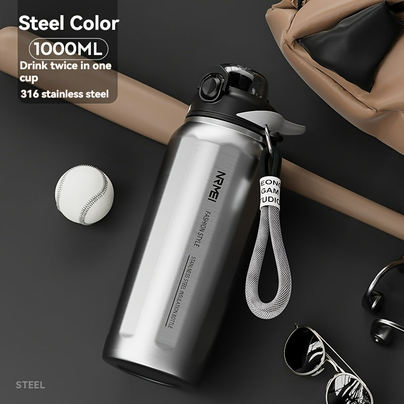 A 1500Ml Stainless Steel Thermos That Keeps Drinks Cold for 24 Hours, Is Leak-Proof, And Free of BPA, Featuring a Portable Handle. It'S an Ideal Gift for Outdoor Activities, Camping, Hiking, And Perfect for Valentine'S Day, M