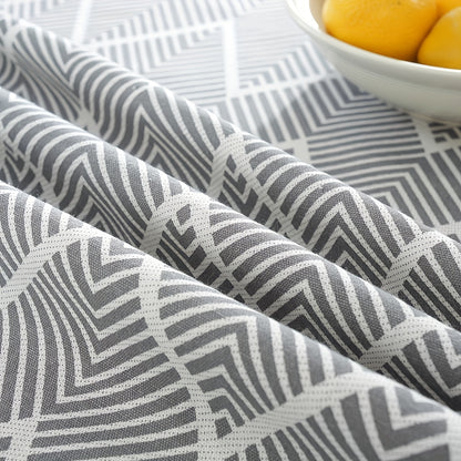 1pc, Bohemian Geometric Wave Pattern Tablecloth - European Style Cotton and Linen Rectangular Tablecloth for Farmhouse, Restaurant, Picnic, Camping, Birthday Party Decoration and Home Decor