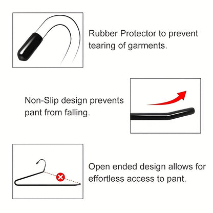 10pcs Space-saving Goose Z-shaped Pants Hanger Durable Metal Material Multi-functional Pant Storage Household Supplies, Clothing Store Pants Display Clothes Rack