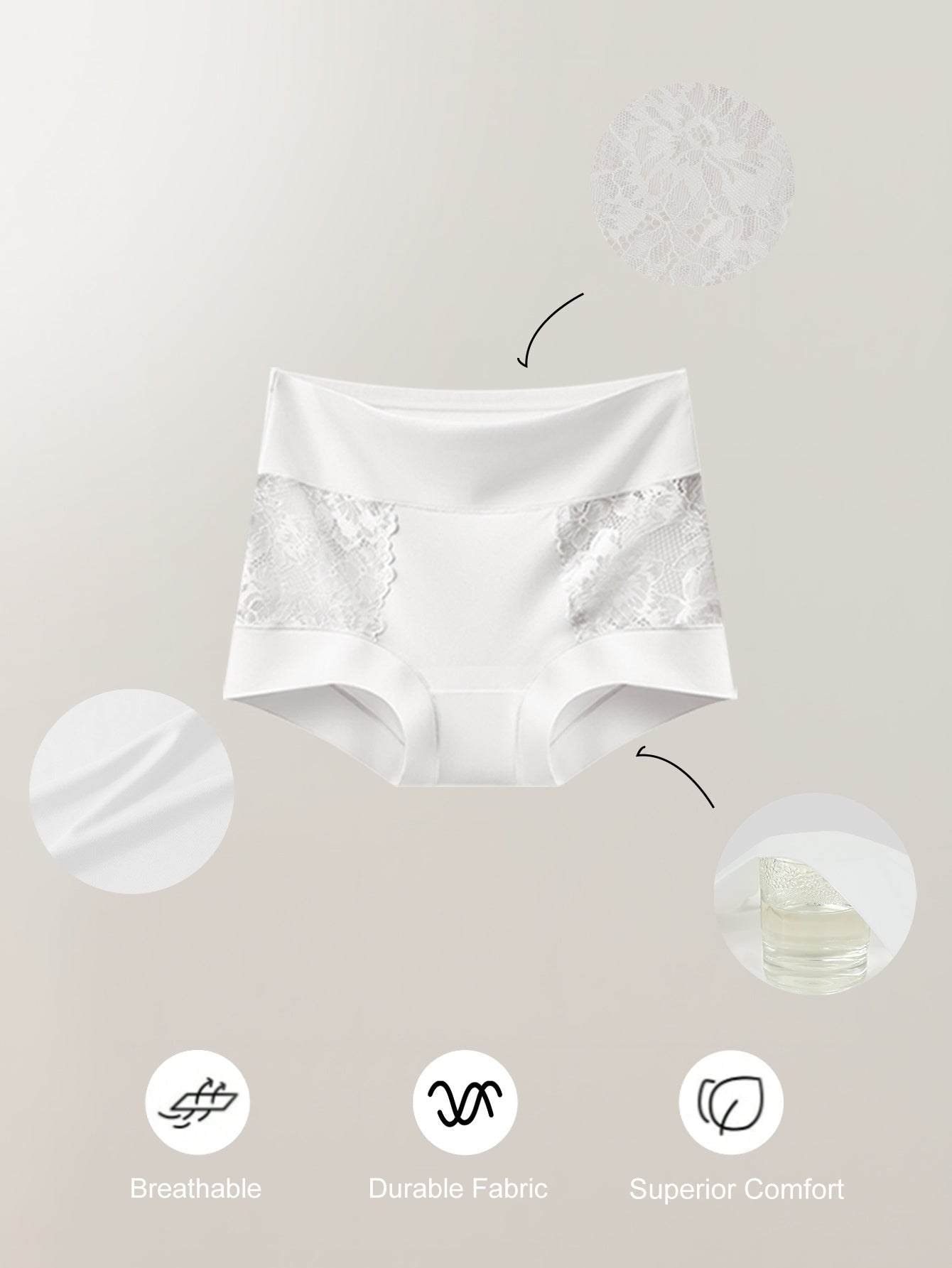 4pcs set of elegant and romantic floral lace-trimmed Women's briefs. Fashionable, comfortable, and breathable. Can be worn as outerwear, suitable for holidays, and wearable all year round. Affordable pants.