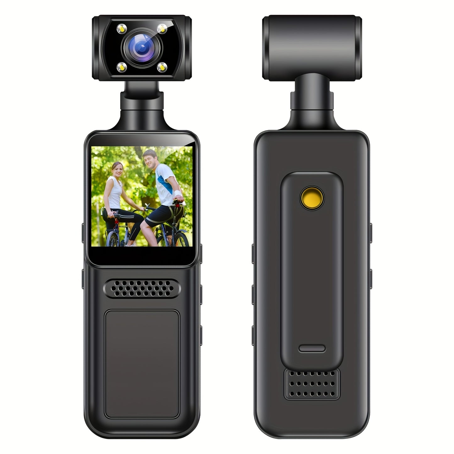 Handheld Stabilizer Pocket Sports Camera with Rotating Lens, Touch Video Recording, 180° Rotatable HD Camcorder for Action Vlogging on Skiing & Cycling, 1.3-inch Screen Portable Rechargeable Outdoor Adventure Handycam
