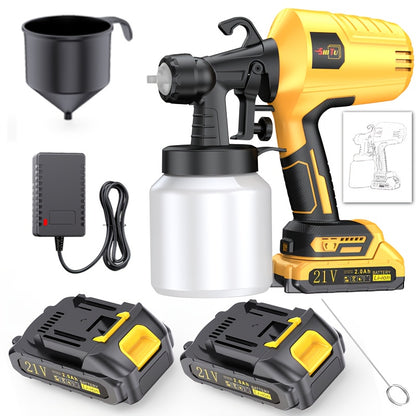 2025 New Model Wireless Paint Sprayer with Cordless High-Pressure Spray Gun - Heavy-Duty Battery-Powered Paint Gun with Ergonomic Grip, Easy-Clean Design & Large Paint Tank for Indoor/Outdoor Walls, Wood, Furniture, DIY Proje