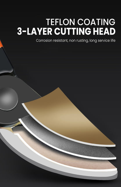 Tesoura de poda manual AIRAJ Heavy Duty - Ultra-afiada e durável, com pega ergonómica antiderrapante para ramos e flores.