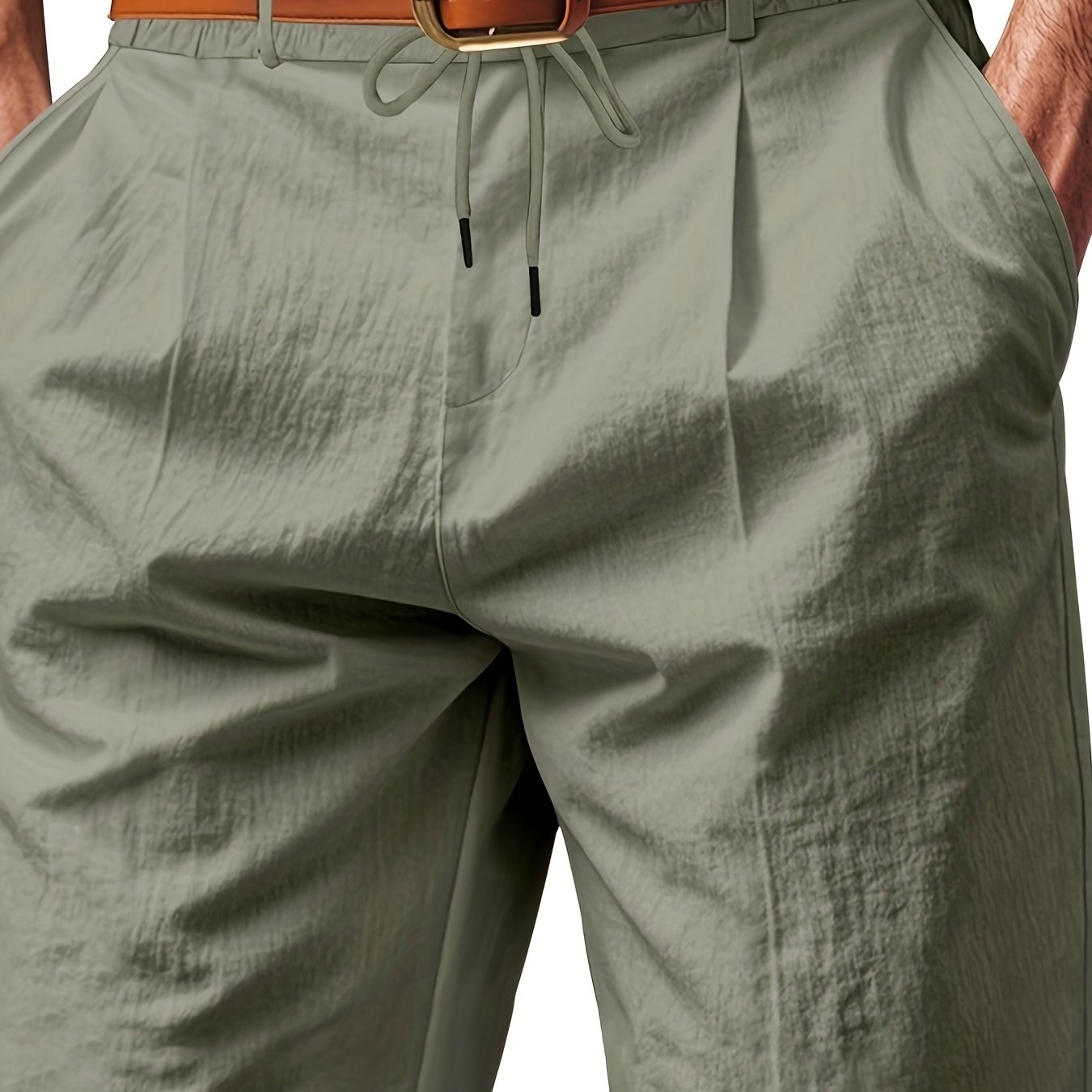 Men'S Casual Summer Linen Shorts - Light Gray, Breathable 5-Inch Shorts with Pockets, Perfect for Beach & Outdoor Activities, Casual Summer Wear|Relaxed Fit Shorts|Pocketed Shorts