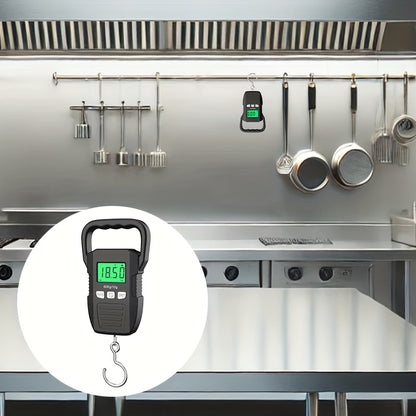 CYCG Heavy-Duty Digital Hanging Scale 132lb/60kg with Large Handle & Backlit LCD Display, /Plastic Construction, 0.01lb/0.01kg Precision, Large Capacity Weight Scale for Luggage, Fishing, Postal, Laboratory, Gym, Construction