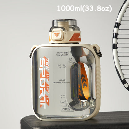 1pc TKK Leakproof Sports Water Bottle Jug with Handle & Straw - Wide Mouth, BPA-Free, for Gym, Travel, Camping, Yoga - Available in 1000ml/1600ml/2100ml (33.81oz/54.1oz/71.01oz) - Ideal Gift for Athletes, Hikers, Outdoor Enth