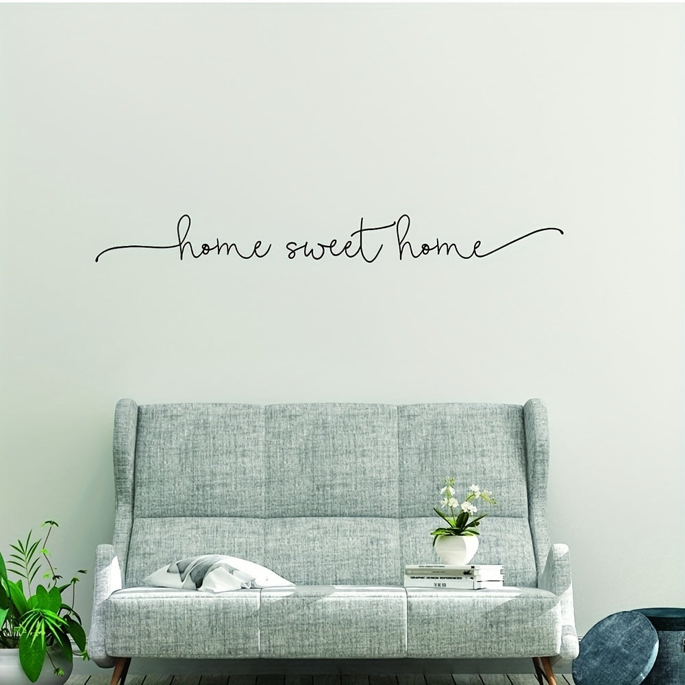 1pc Exquisite Home Sweet Home Phrase Wall Sticker, Art Decal For House Decoration, Wall Decals For Bedroom Decor, Vinyl Mural Wallpaper