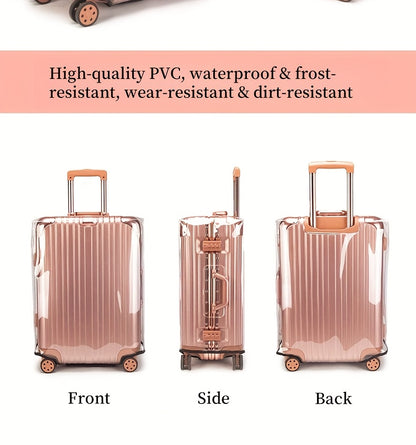 3pcs Luggage Protective Covers, Check-in Shockproof Thick PVC Transparent Dustproof Covers for 50.8cm+60.96cm+71.12cm Suitcases, Waterproof & Durable