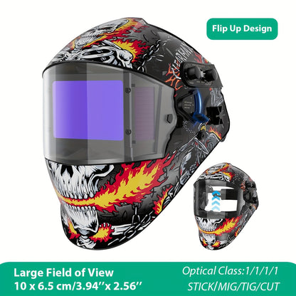 Máscara de soldadura com ecrã de visualização ampla, ARCCAPTAIN, com escurecimento automático True Color.