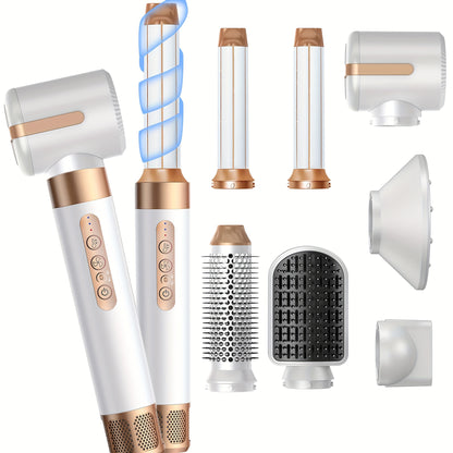 7-in-1 Ionic Hair Dryer Kit, 110000 RPM High-Speed, 1400W, with Diffuser, Automatic Curling Wand, Straightening, and Styling, Hair Dryer for Bathroom, Bathroom Essentials | Modern Hair Dryer | Durable Construction