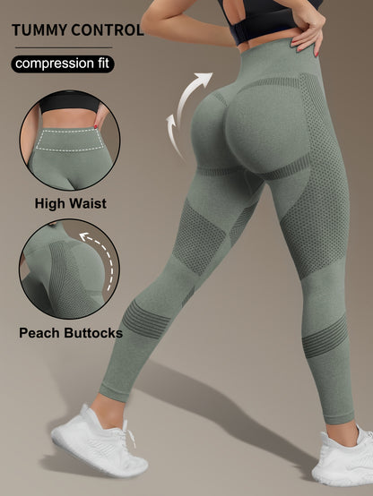 Women's High-Waist Seamless Yoga Leggings - Quick Dry, Stretchy Activewear Pants for Fitness & Training
