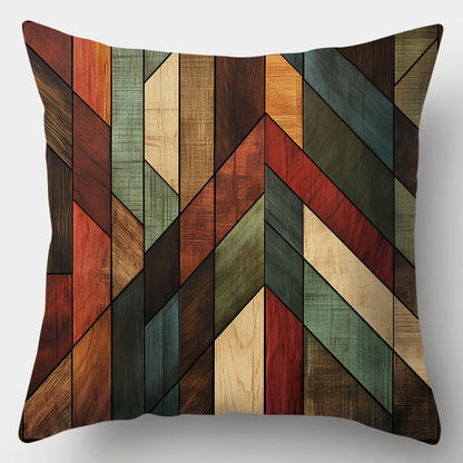 Conjunto de 4 capas de almofada decorativas geométricas contemporâneas para sofá, laváveis ​​à máquina, com fecho de correr e estampado, versáteis para decoração de ambientes, em poliéster tecido, ideais para sala de estar, quarto e mobiliário de jardim.