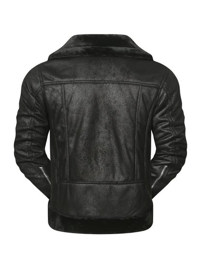 Men's Pu Jacket, Chic Faux Leather Jacket For Fall Winter