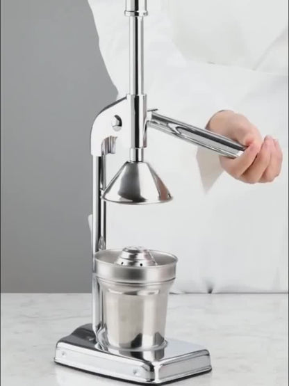 Stainless Steel Manual Juicer - Commercial & Home Use, Heavy-Duty Construction, Easy-Clean Design, No Power Needed, for Oranges, Grapefruits, Lemons, Apples, Berries, Vegetables - Ideal For Restaurants, Home Kitchens, Fruit J