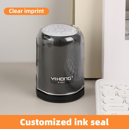 Customized Logo & Text Stamp - Personalized Anime Character Design, High-Quality Ink Seal for Business Badges and Office Use, Round Shape, Black Plastic Body, Perfect for Adding a Unique Touch to Documents, Business Badge Mak