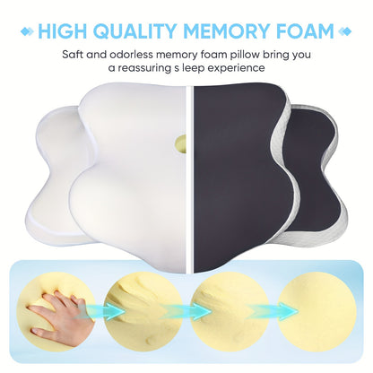 Ergonomic Memory Foam Neck Pillow for Comfortable Sleep And Neck Support.