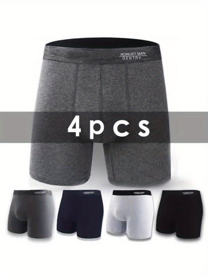 4 pairs of cotton lengthened Men's underwear anti-wear legs comfortable breathable not easy to strangle sports boxer boxer underwear, Boxers for Men Plus Size, Long Leg Underwear for Men, Boxer Shorts for Men, Athletic, Daily