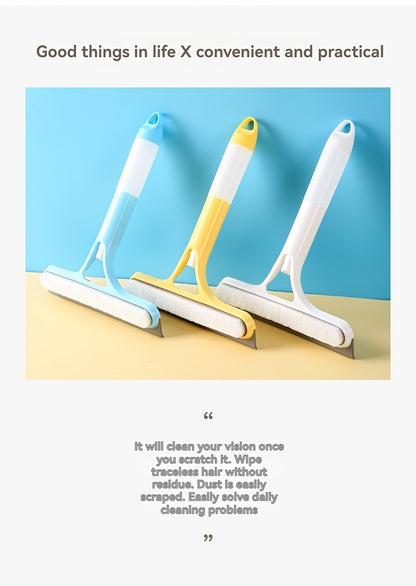 3-In-1 Multi-Functional Glass Cleaning Tool with Sprinkler, Polypropylene (PP) Plastic, for Bathroom, Kitchen, Living Room, Bedroom, Toilet - Efficient Mirror And Window Scraper