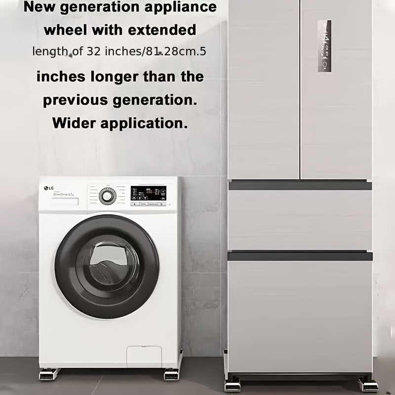 2pcs Heavy-Duty Plastic Furniture Movers with 360° Swivel Casters - 46.5cm to 72cm Height Adjustable, 18.3in to 28.3in Width, 4cm Thickness for Washing Machines, Dryers, Appliances & Home Furniture, Furniture Movers, Laundry