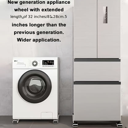 2pcs Heavy-Duty Plastic Furniture Movers with 360° Swivel Casters - 46.5cm to 72cm Height Adjustable, 18.3in to 28.3in Width, 4cm Thickness for Washing Machines, Dryers, Appliances & Home Furniture, Furniture Movers, Laundry