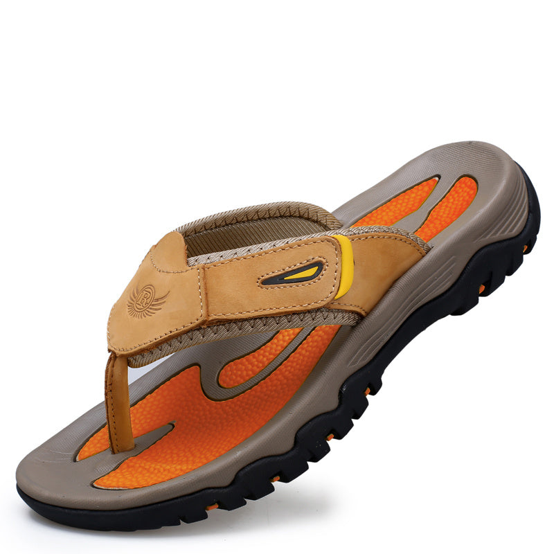 Men's & Unisex Slip-On - Adjustable Strap & Buckle Closure, Non-Slip Tread Sole, Brown/Orange/Black/Grey - Lightweight Cushioned Beach Shoes for Poolside, Casual, Vacation - Comfortable Indoor/ Slippers, Mules For Men, Indoor