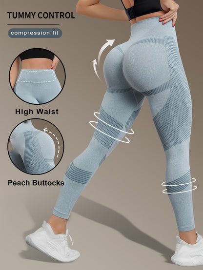 Women's High-Waist Seamless Yoga Leggings - Quick Dry, Stretchy Activewear Pants for Fitness & Training