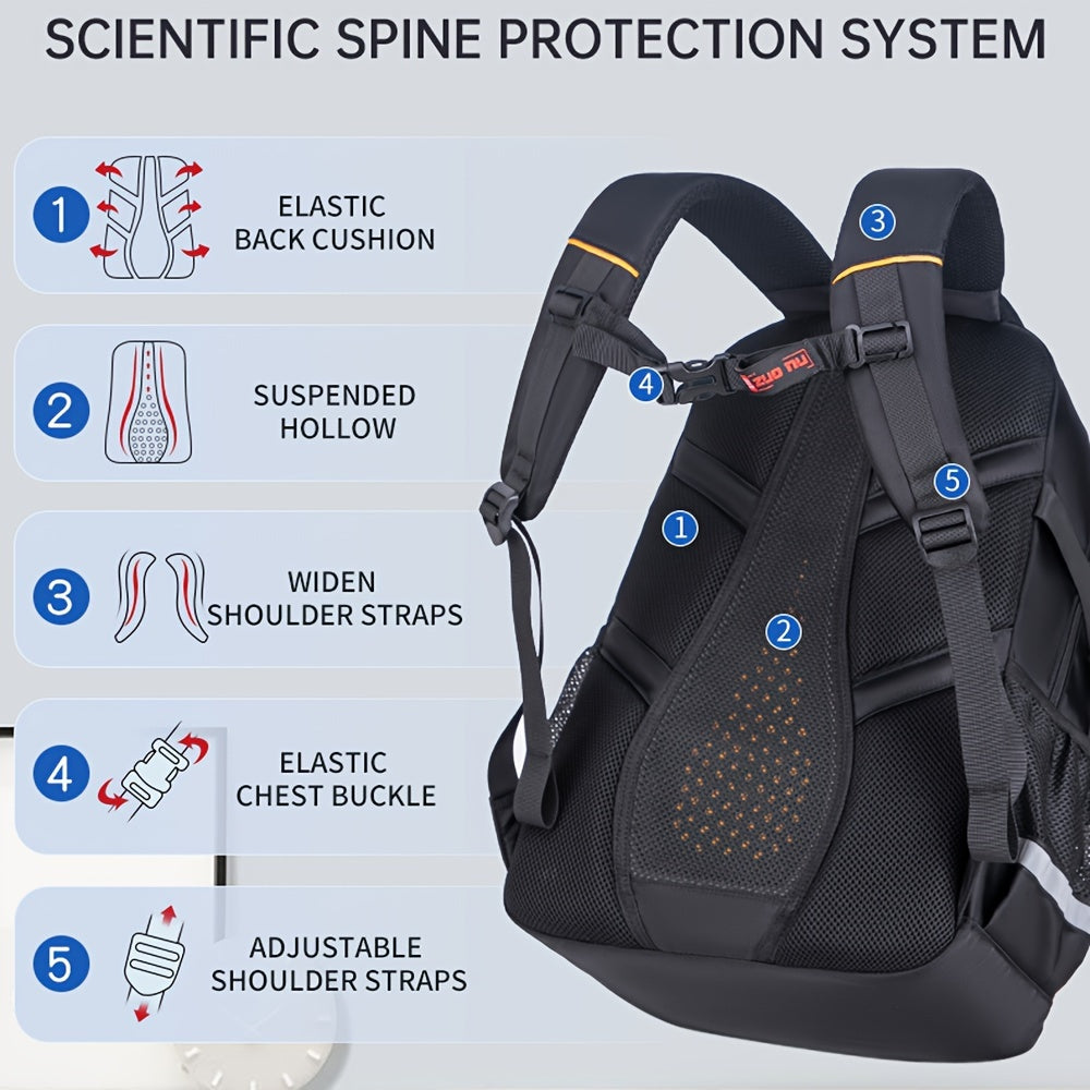 Innovative 2.0 Scientific Spine Protection System Breathable Widened Shoulder Straps Save Effort Without Hurting The Spine Multi-pocket Large Capacity for Students, Scratch-resistant And Breathable Schoolbag Leisure Sports Ba